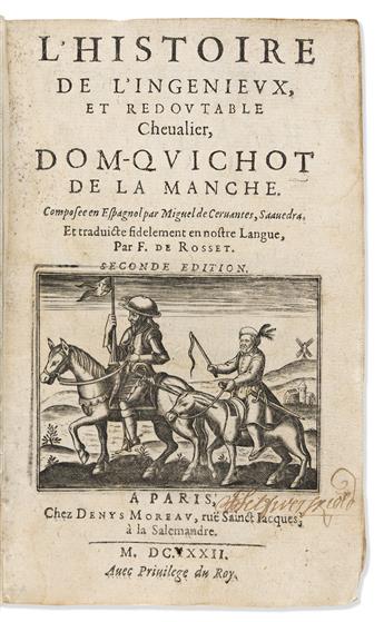 Cervantes, Miguel de (1547-1616) [Don Quixote in French]. Le Valeureux Don Quixote de la Manche. [and] LHistoire de LIngenieux et Red